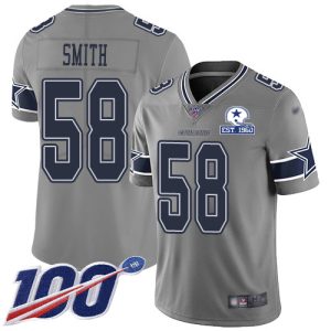 cowboys #58 mazi smith gray men's stitched with established in 1960 patch nfl limited inverted legend 100th season cheap jersey
