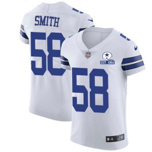 Cowboys #58 Mazi Smith White Men's Stitched With Established In 1960 Patch NFL New Elite Jersey
