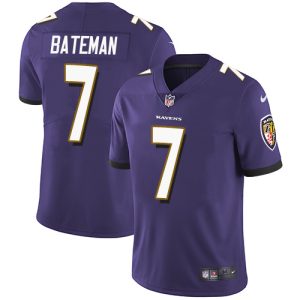 ravens #7 rashod bateman purple team color youth stitched nfl vapor untouchable limited wholesale jersey