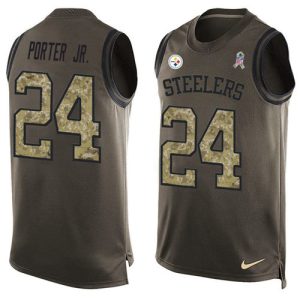 Steelers #24 Joey Porter Jr. Green Men's Stitched NFL Limited Salute To Service Tank Top Jersey