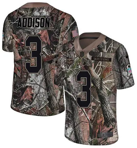 Vikings #3 Jordan Addison Camo Youth Stitched NFL Limited Rush Realtree Jersey