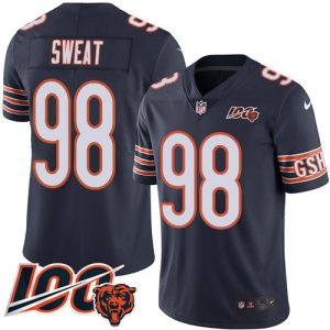 wholesale Bears #98 Montez Sweat Navy Blue Team Color Men's Stitched NFL 100th Season Vapor Limited Jersey
