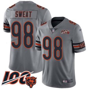 cheap Bears #98 Montez Sweat Silver Men's Stitched NFL Limited Inverted Legend 100th Season Jersey