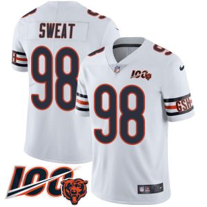 cheap Bears #98 Montez Sweat White Alternate Men's Stitched NFL Vapor Untouchable Limited 100th Season Jersey