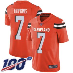 cheap Browns #7 Dustin Hopkins Orange Alternate Men's Stitched NFL 100th Season Vapor Untouchable Limited Jersey