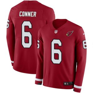 wholesale Cardinals #6 James Conner Red Team Color Men's Stitched NFL Limited Therma Long Sleeve Jersey