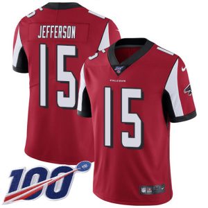 Falcons #15 Van Jefferson Red Team Color Men's Stitched NFL 100th Season Vapor Untouchable Limited Jersey