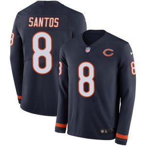 cheap Bears #8 Cairo Santos Navy Blue Team Color Men's Stitched NFL Limited Therma Long Sleeve Jersey
