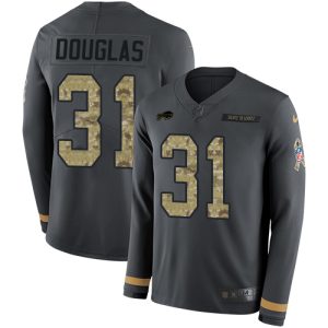 wholesale Bills #31 Rasul Douglas Anthracite Salute to Service Men's Stitched NFL Limited Therma Long Sleeve Jersey