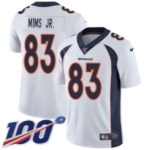 wholesale Broncos #83 Marvin Mims Jr. White Men's Stitched NFL 100th Season Vapor Untouchable Limited Jersey