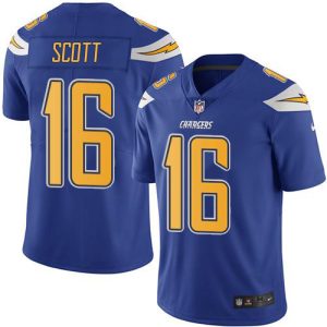 wholesale Chargers #16 J.K. Scott Electric Blue Men's Stitched NFL Limited Rush Jersey