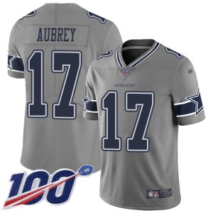 cowboys #17 brandon aubrey gray men's stitched nfl limited inverted legend 100th season wholesale jersey