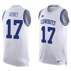 cheap Cowboys #17 Brandon Aubrey White Team Color Men's Stitched NFL Limited Tank Top Jersey