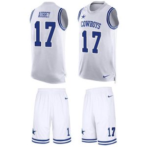 cowboys #17 brandon aubrey white team color men's stitched nfl limited tank top suit wholesale jersey
