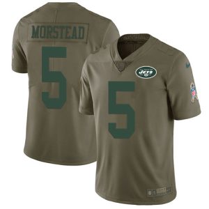jets #5 thomas morstead olive men's stitched nfl limited 2017 salute to service cheap jersey