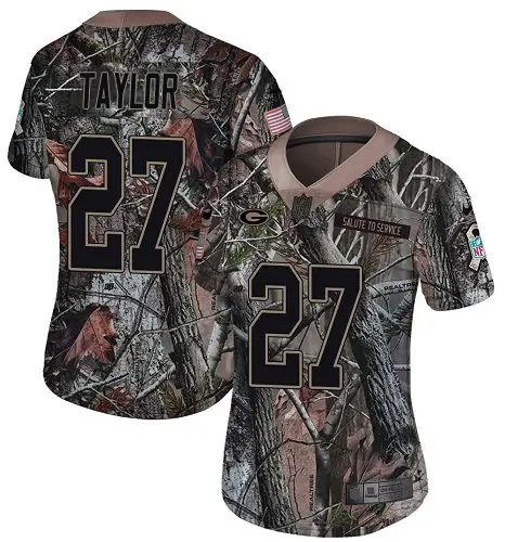 Packers #27 Patrick Taylor Camo Women's Stitched NFL Limited Rush Realtree Jersey