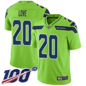 cheap Seahawks #20 Julian Love Green Men's Stitched NFL Limited Rush 100th Season Jersey