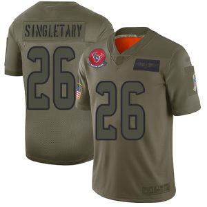 texans #26 devin singletary camo men's stitched nfl limited 2019 salute to service wholesale jersey