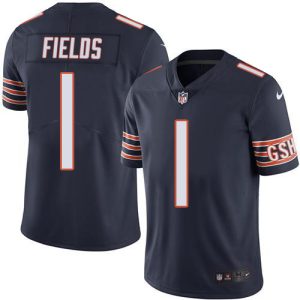 bears #1 justin fields navy blue team color men's stitched nfl vapor untouchable limited cheap jersey