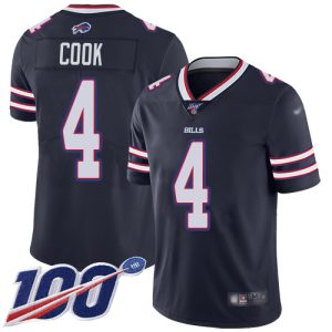 bills #4 james cook navy men's stitched nfl limited inverted legend 100th season wholesale jersey