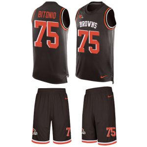 wholesale Browns #75 Joel Bitonio Brown Team Color Men's Stitched NFL Limited Tank Top Suit Jersey