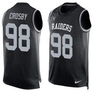 cheap Raiders #98 Maxx Crosby Black Team Color Men's Stitched NFL Limited Tank Top Jersey
