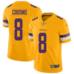 Vikings #8 Kirk Cousins Gold Youth Stitched NFL Limited Inverted Legend Jersey