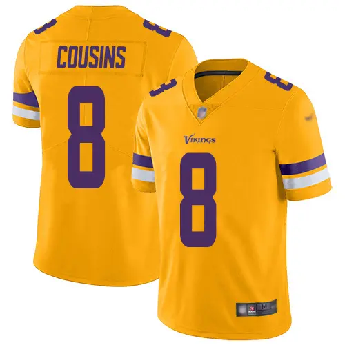 Vikings #8 Kirk Cousins Gold Youth Stitched NFL Limited Inverted Legend Jersey